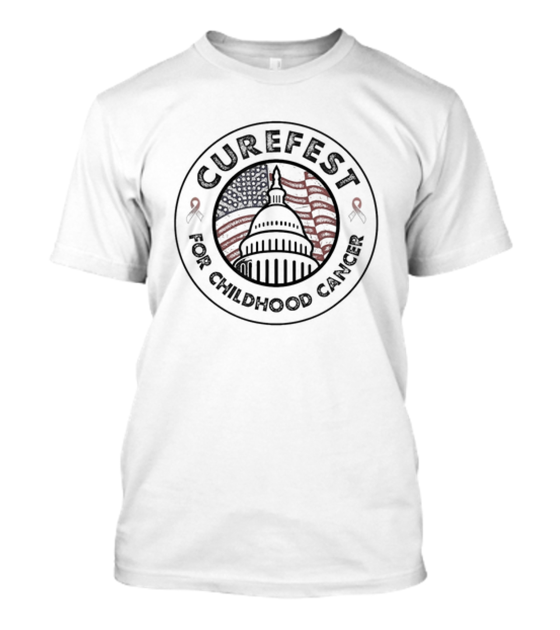 CureFest For Childhood Cancer 2024 United States Capitol And American Flag T-Shirt