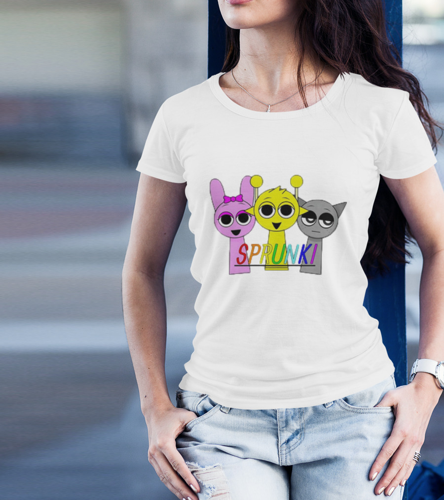 SPRUNKI Game Main Characters Bunny Chick And Cat T-Shirt