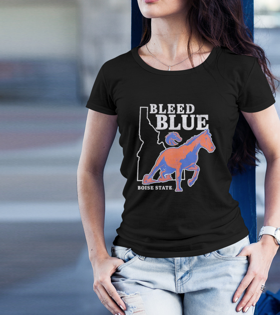 Bleed Blue Boise State Broncos Vintage Logo Idaho T-Shirt