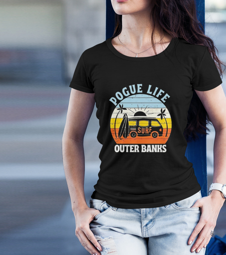 Pogue Life Outer Banks Surf Van Sunset Vintage T-Shirt