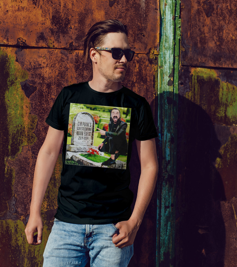 CM Punk's WrestleMania Main Event 2024-2024 Drew McIntyre Graveyard T-Shirt