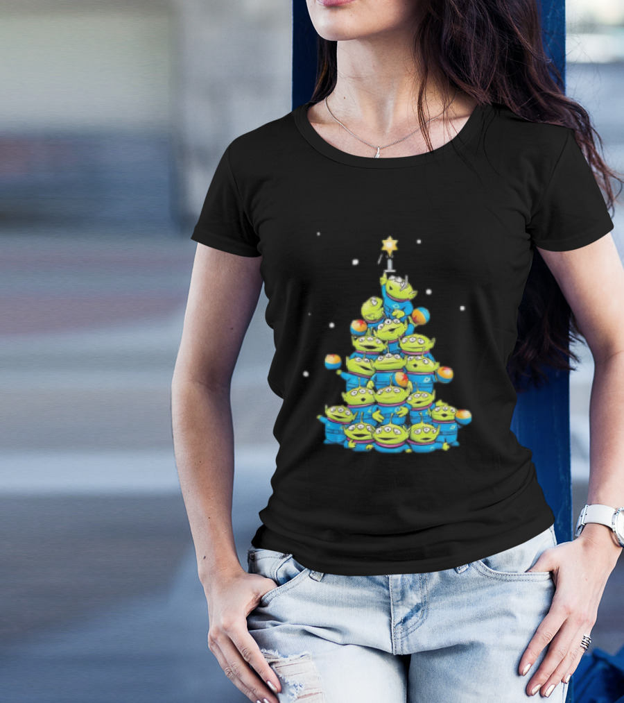 Toy Story Aliens Building Christmas Tree Tower T-Shirt