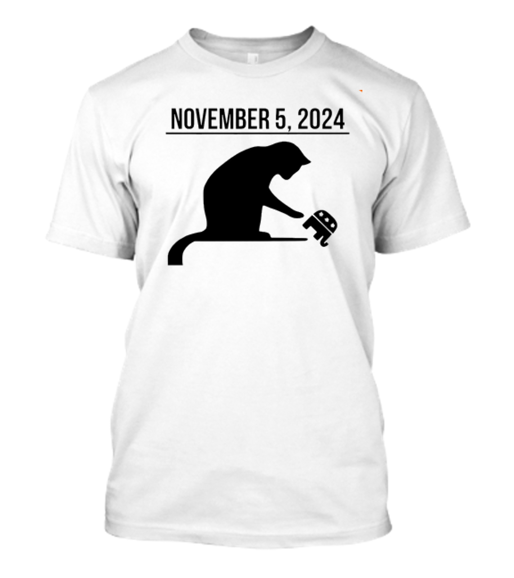 November 5 2024 Cat Kicking Republican Elephant T-Shirt