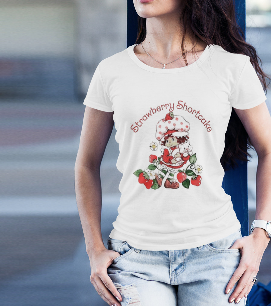 Strawberry Shortcake With Plush Bear And Strawberries T-Shirt