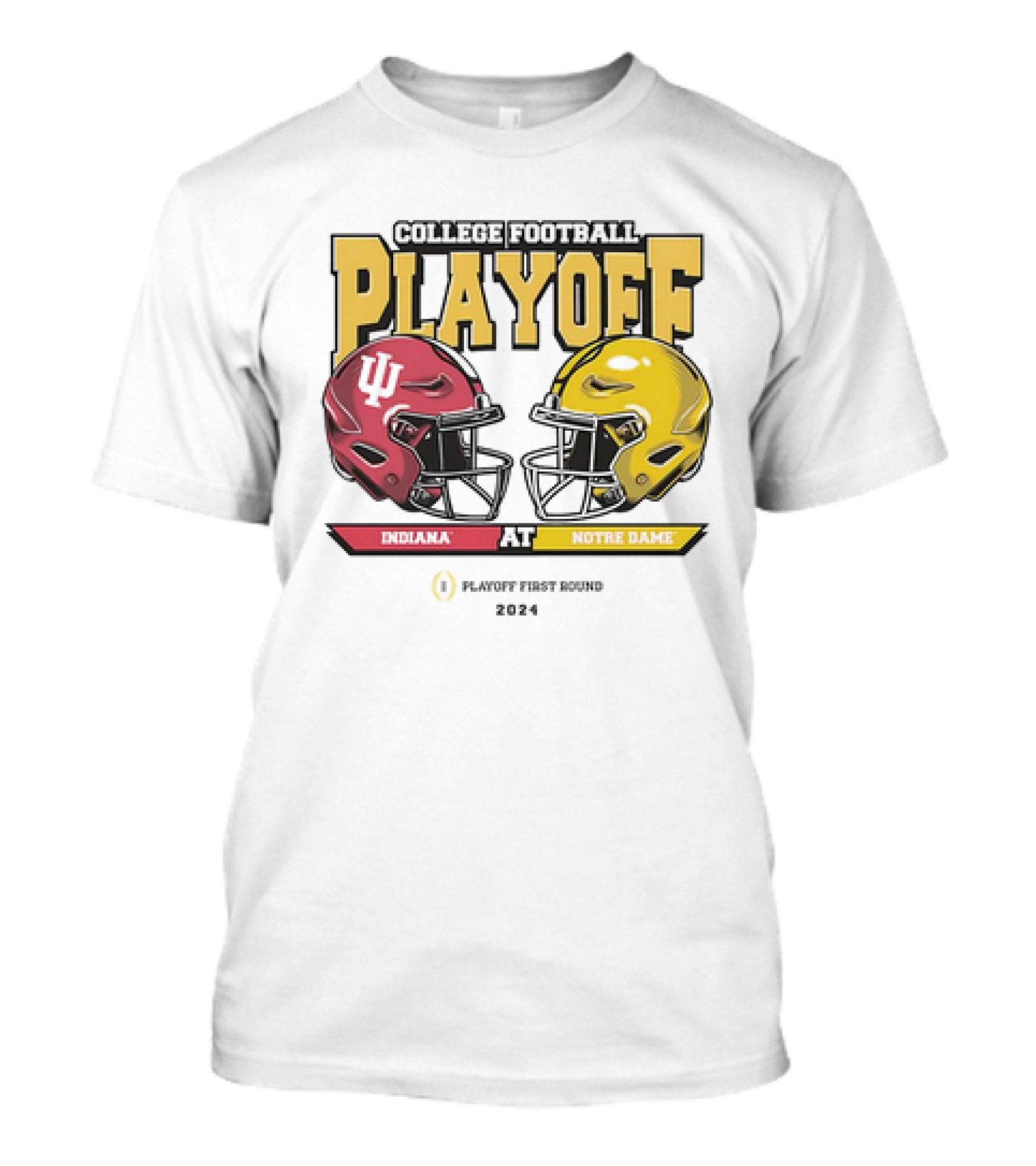 College Football Playoff 2024 Indiana Vs Notre Dame First Round Matchup T-Shirt