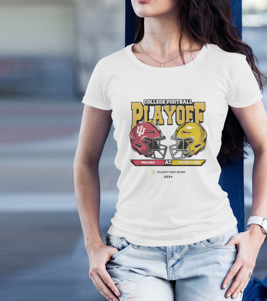 College Football Playoff 2024 Indiana Vs Notre Dame First Round Matchup T-Shirt