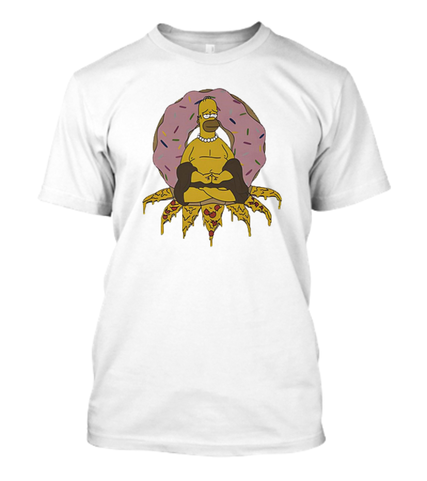 Namaste Homer Simpson Buddha Donut Meditation With Pizza Lotus T-Shirt