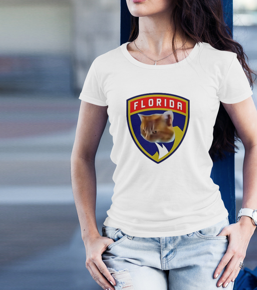 Florida Cat Face Panthers Emblem T-Shirt