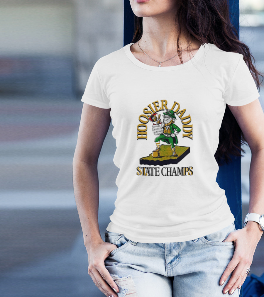 Hoosier Daddy ND State Champs Fighting Leprechaun T-Shirt
