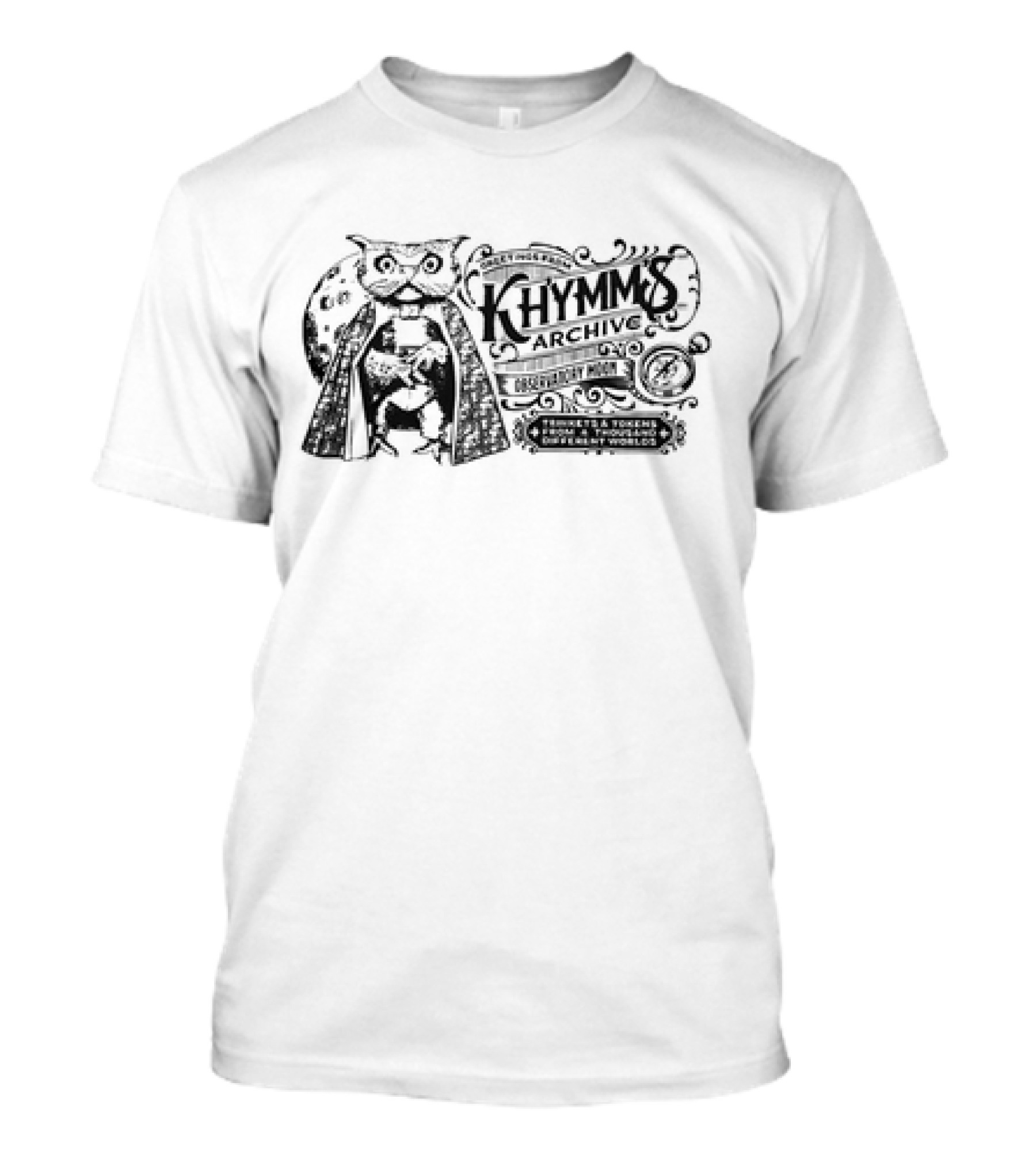 Skeleton Crew Greetings From Kh’ymm’s Archive Observatory Moon Trinkets Tokens Thousand Worlds T-Shirt