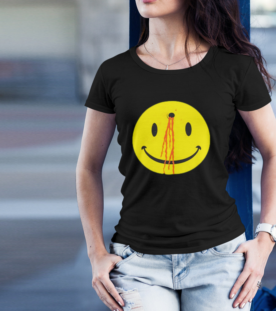 Wild Oats Shot Smiley Face Grunge T-Shirt