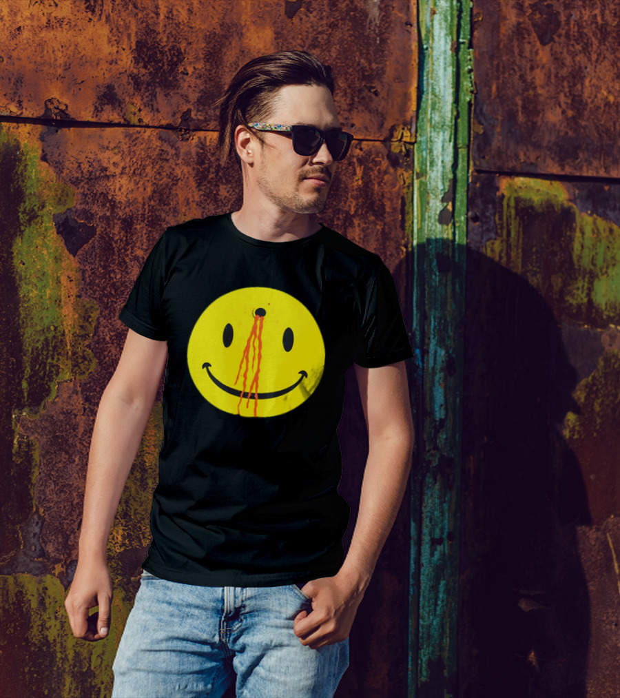 Wild Oats Shot Smiley Face Grunge T-Shirt