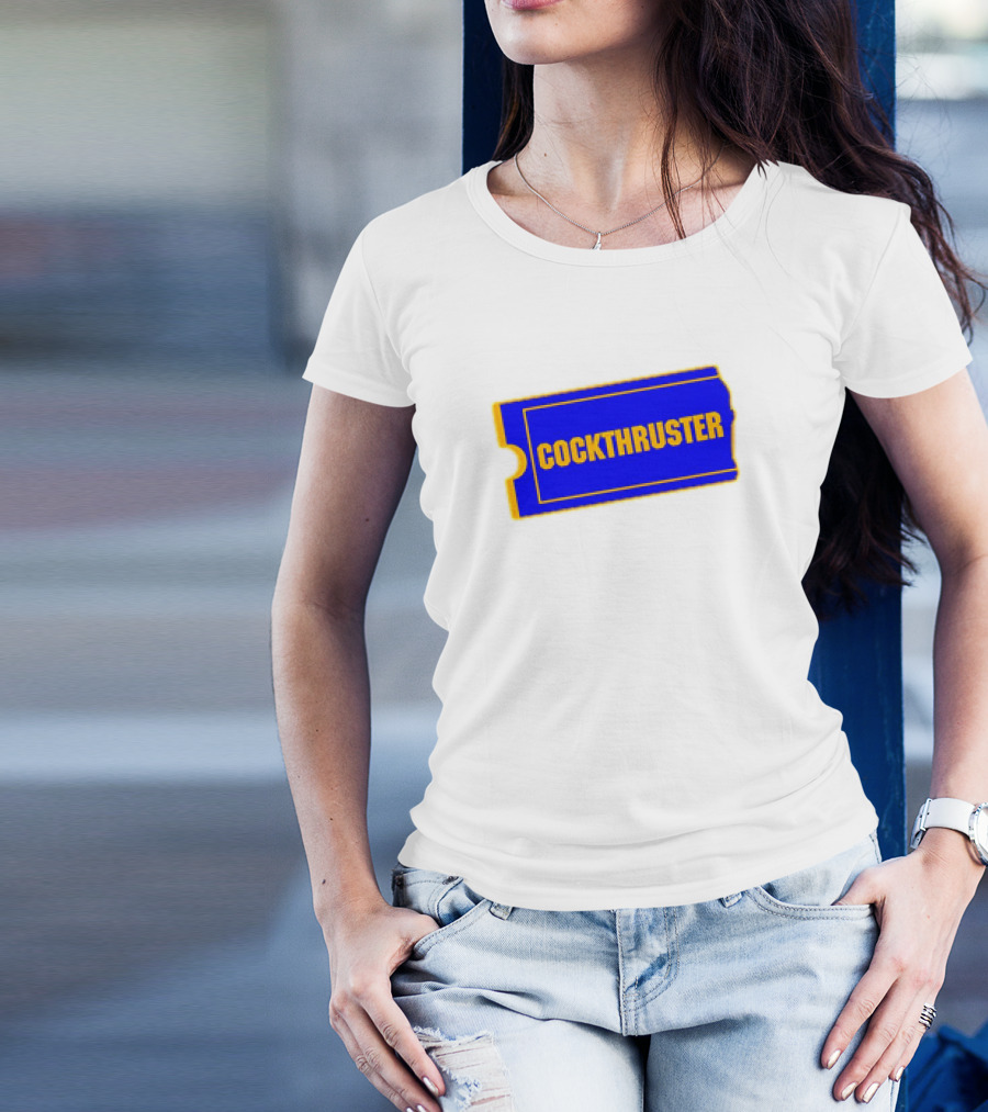 COCKTHRUSTER Blue And Yellow Ticket T-Shirt