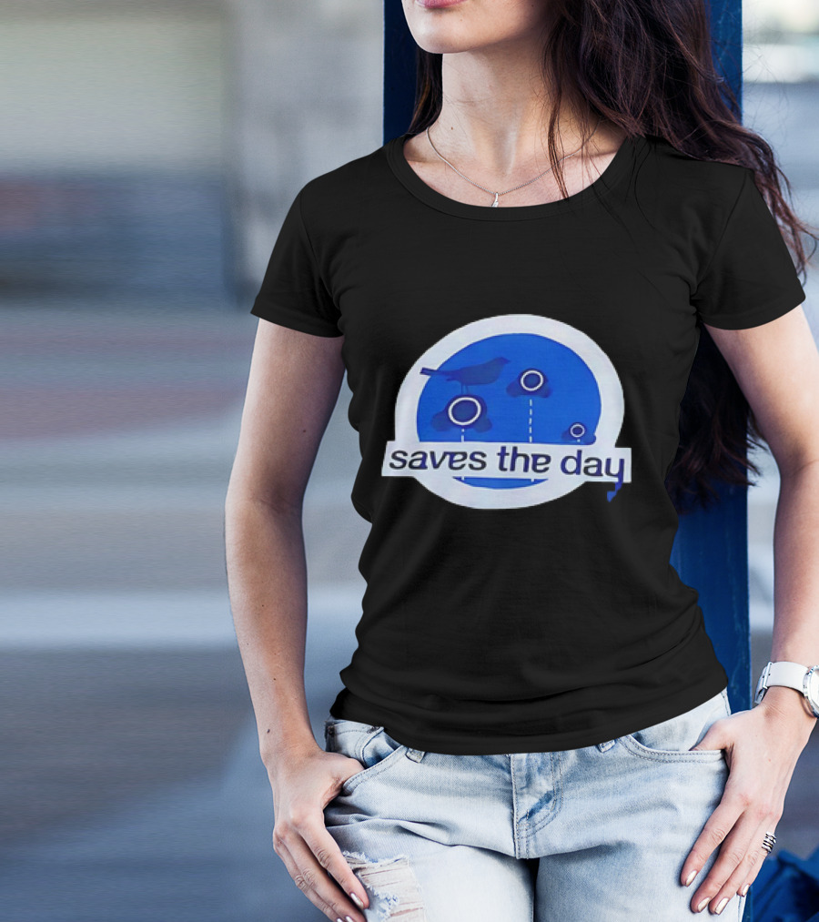 Saves The Day Bird Circular Icon Blue Background T-Shirt