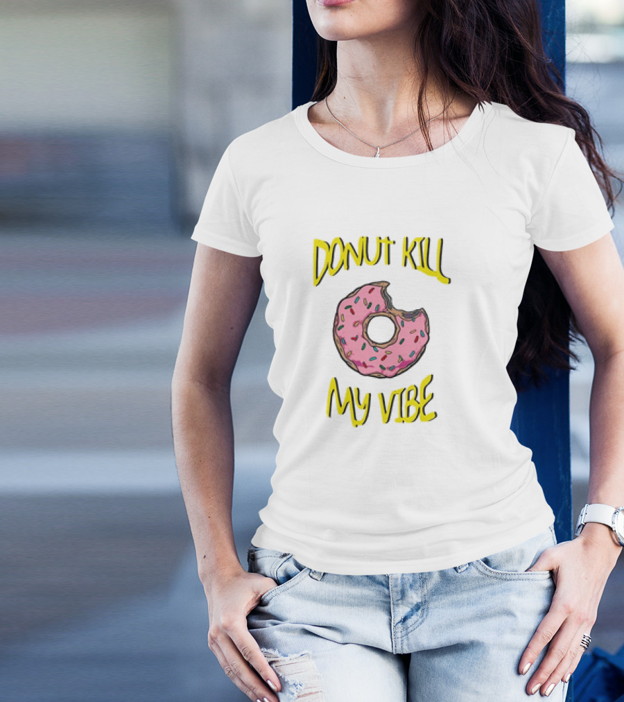 Donut Kill My Vibe Pink Sprinkled Doughnut T-Shirt