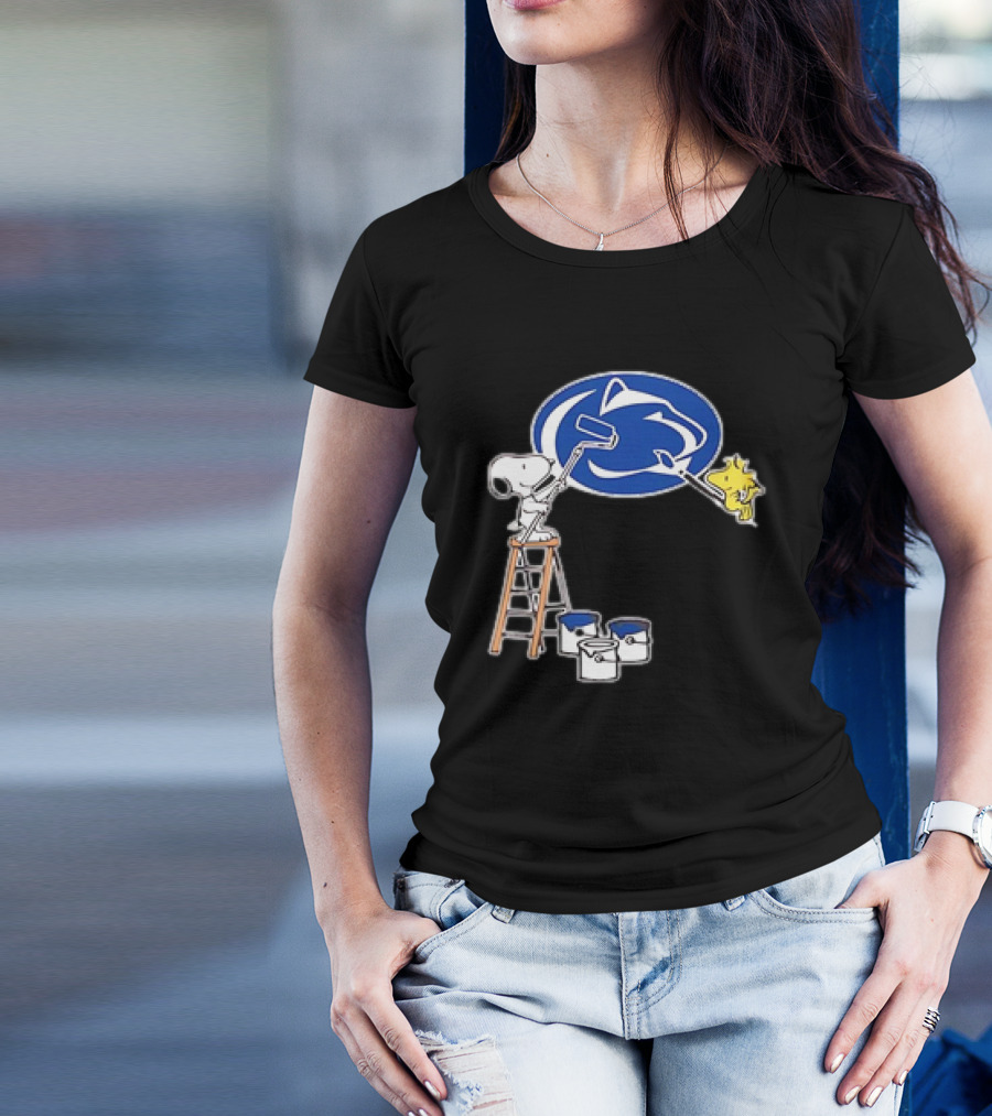 Snoopy And Woodstock Painting Penn State Nittany Lions T-Shirt