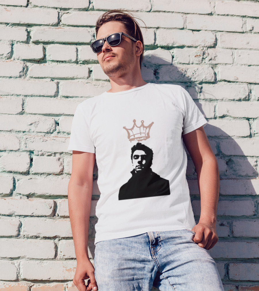 Mangione King Graffiti Crown Portrait Fitted Scoop T-Shirt
