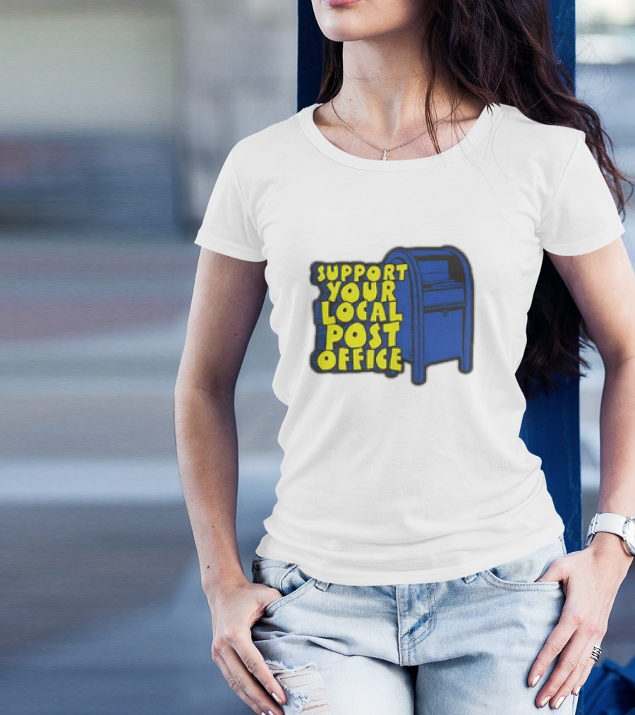 Support Your Local Post Office Blue Mailbox T-Shirt