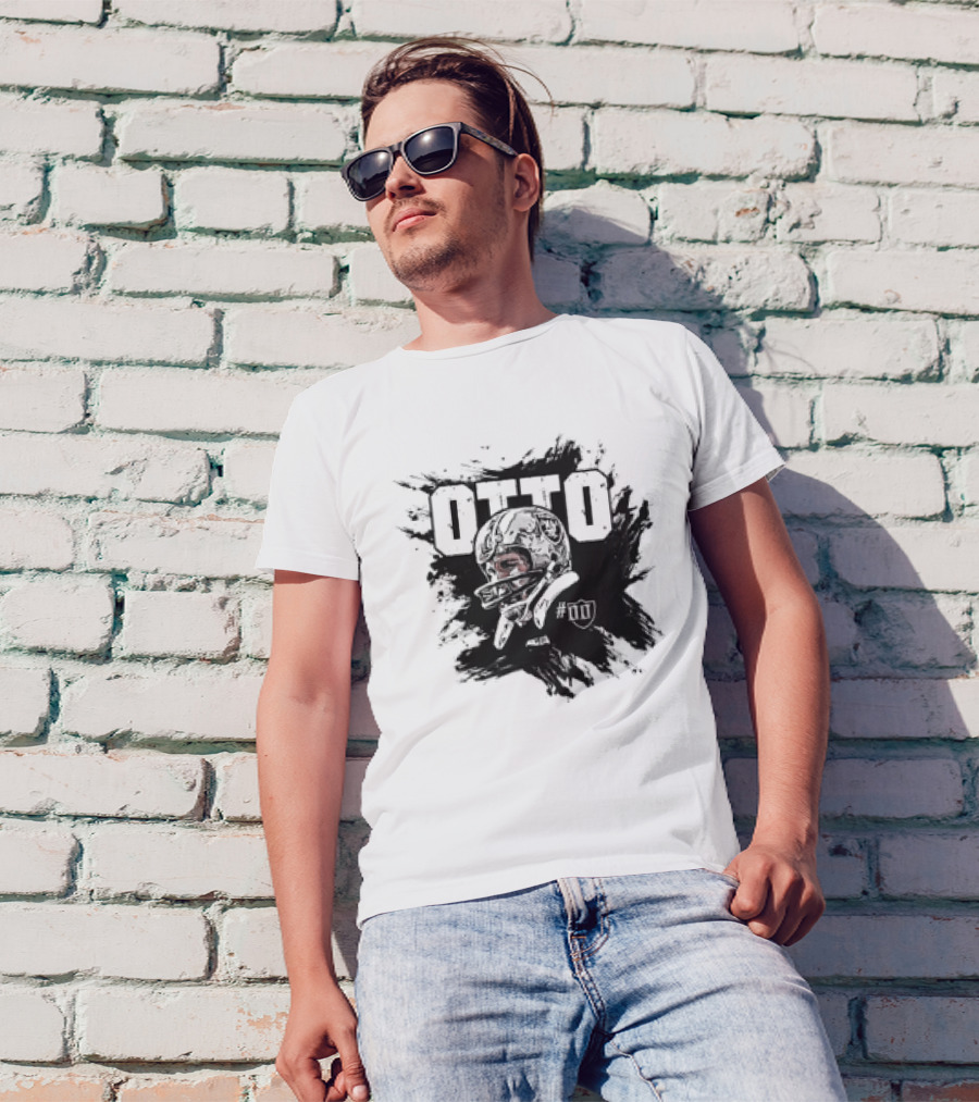 Jim Otto Double Zero Las Vegas Raiders NFL Football #00 Helmet Sketch T-Shirt