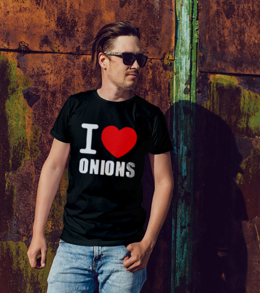 I Heart Onions Retro Love T-Shirt