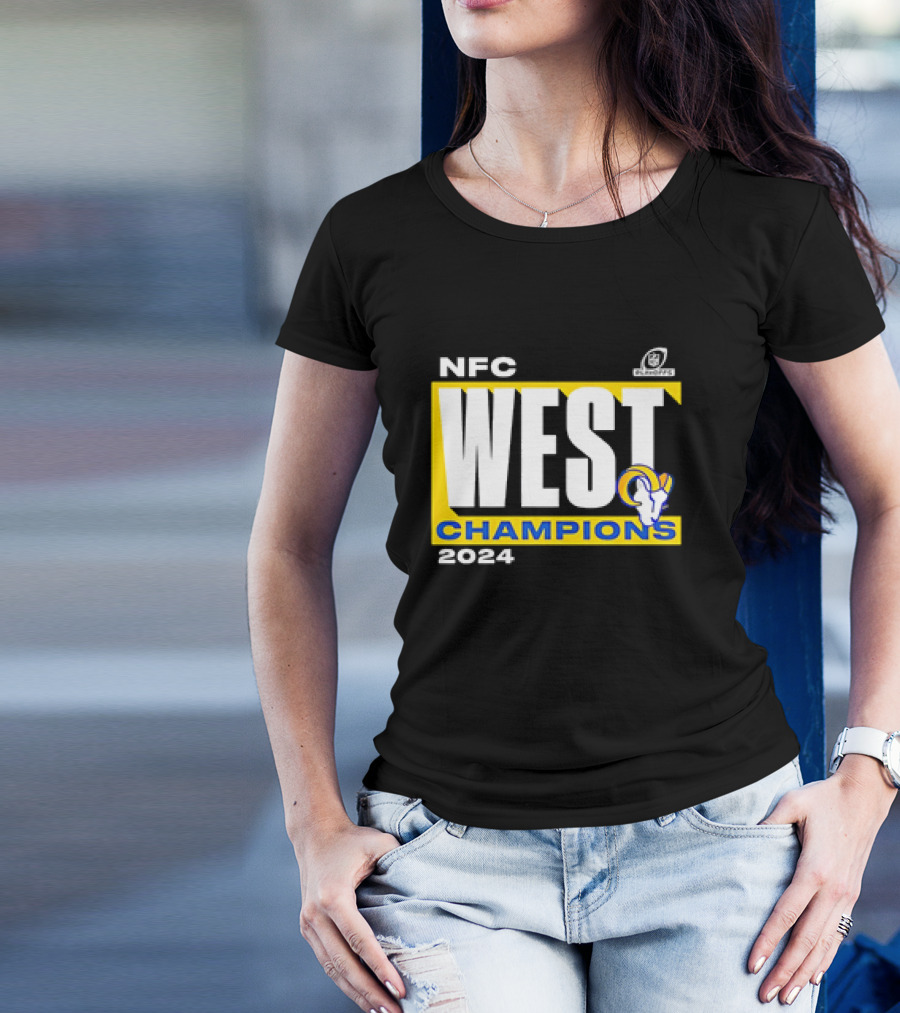 Los Angeles Rams Women's NFC West Champions 2024 NFL Playoffs T-Shirt