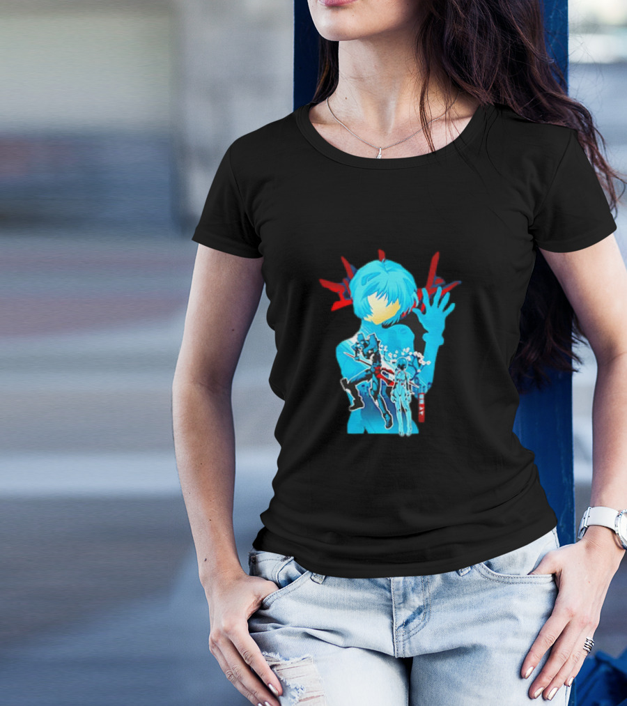 Rei Ayanami Eva-00 Neon Genesis Evangelion Blue Highlight T-Shirt