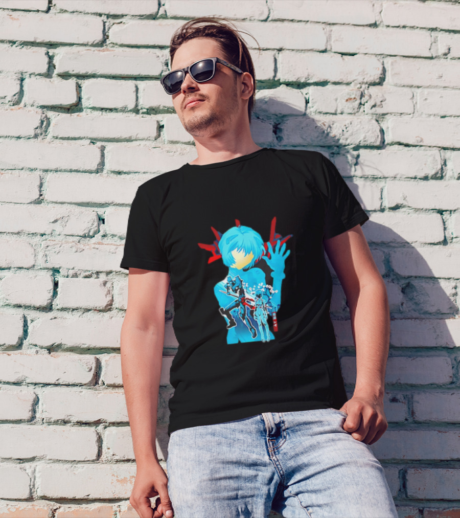 Rei Ayanami Eva-00 Neon Genesis Evangelion Blue Highlight T-Shirt