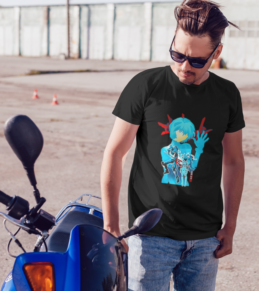 Rei Ayanami Eva-00 Neon Genesis Evangelion Blue Highlight T-Shirt