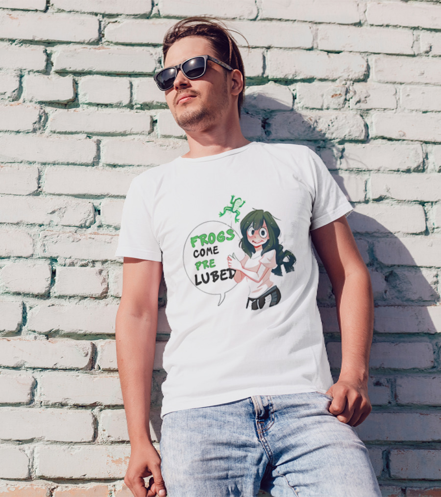 Frogs Come Pre Lubed Meme Character Speech Bubble T-Shirt