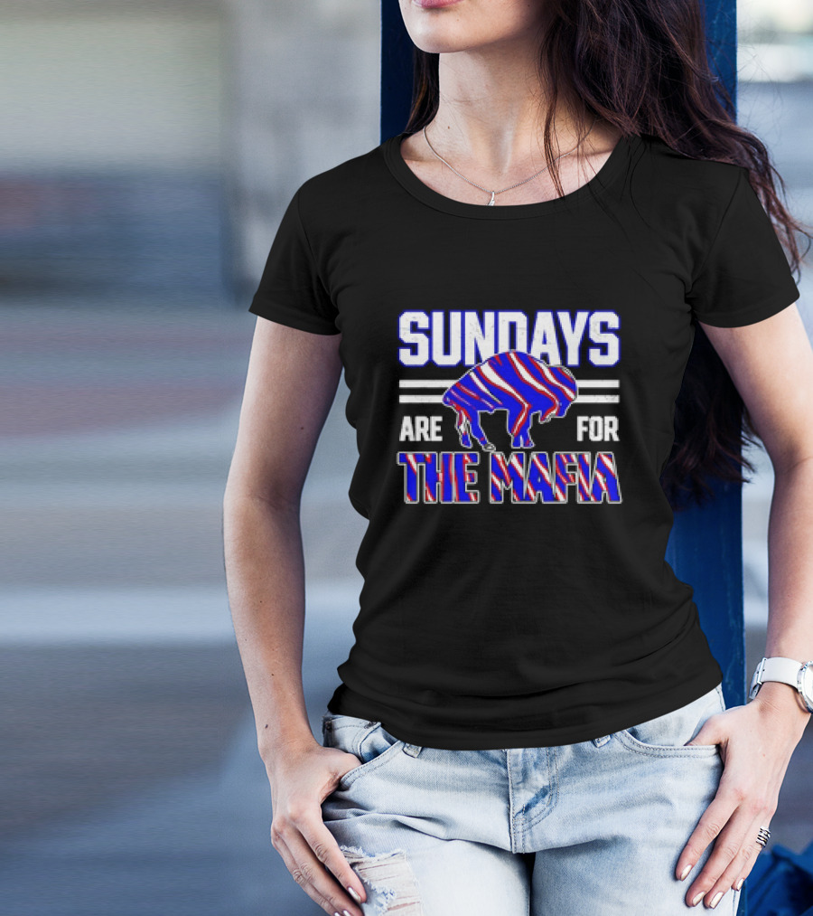 Sundays Are For The Mafia Buffalo Bills Stripes T-Shirt