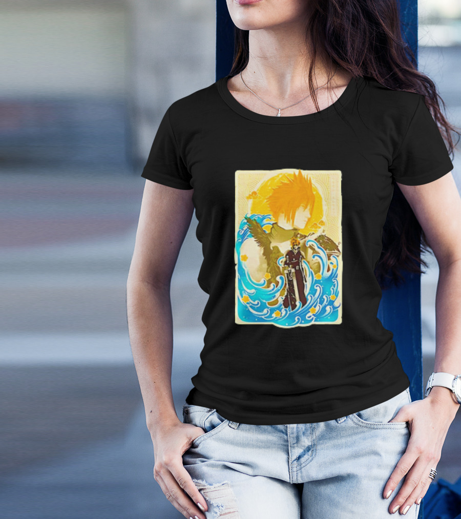 Cloud Strife Final Fantasy Great Wave Ukiyo-e T-Shirt