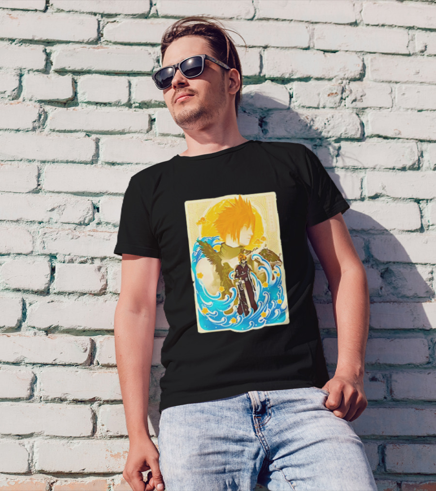 Cloud Strife Final Fantasy Great Wave Ukiyo-e T-Shirt