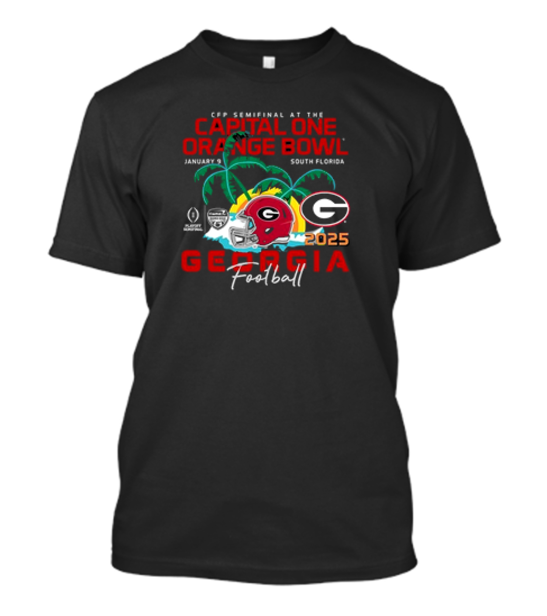 Georgia Bulldogs 2025 CFP Semifinal Capital One Orange Bowl January 9 South Florida Football T-Shirt