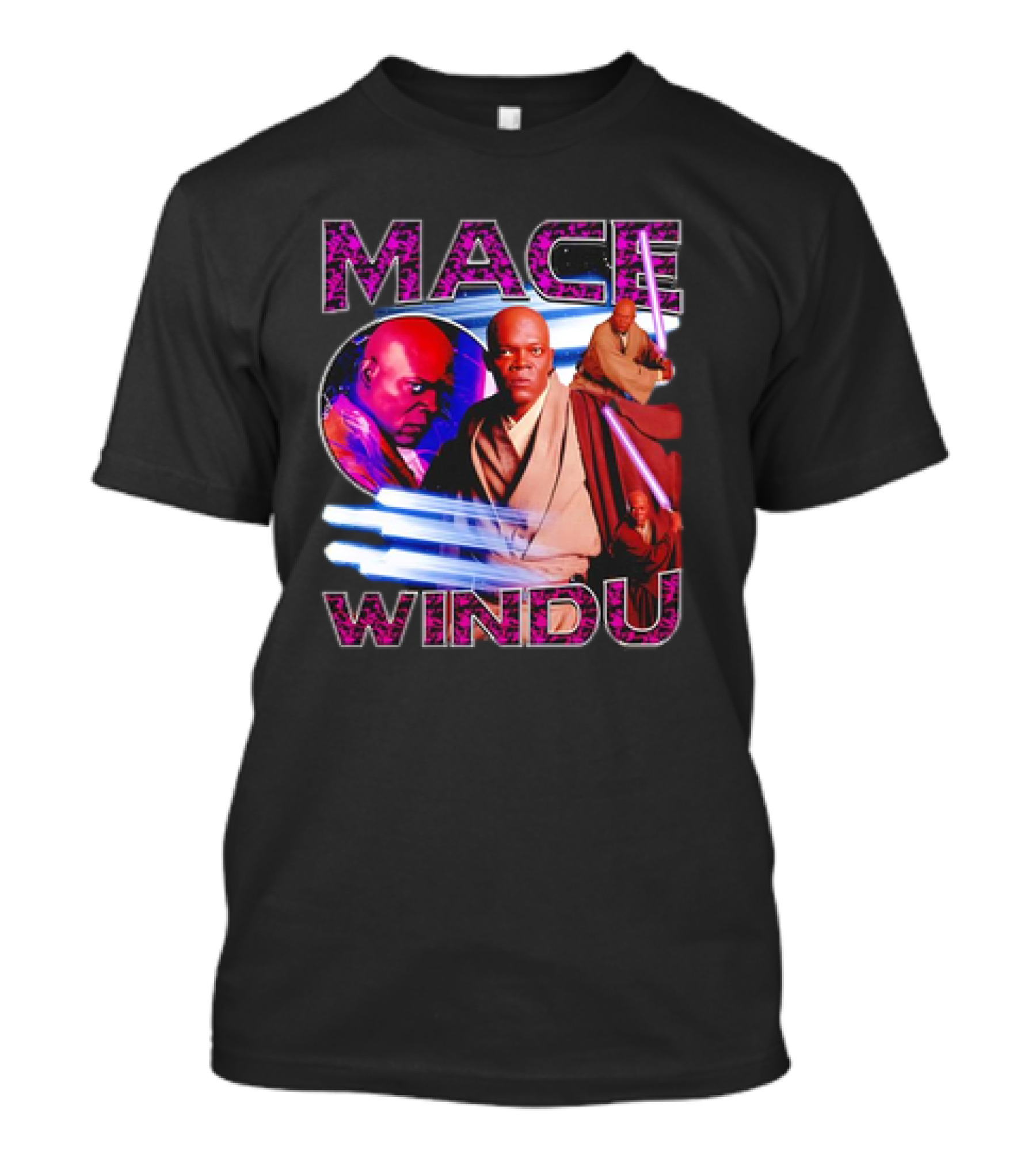 Mace Windu Purple Lightsaber Star Wars 90s T-Shirt