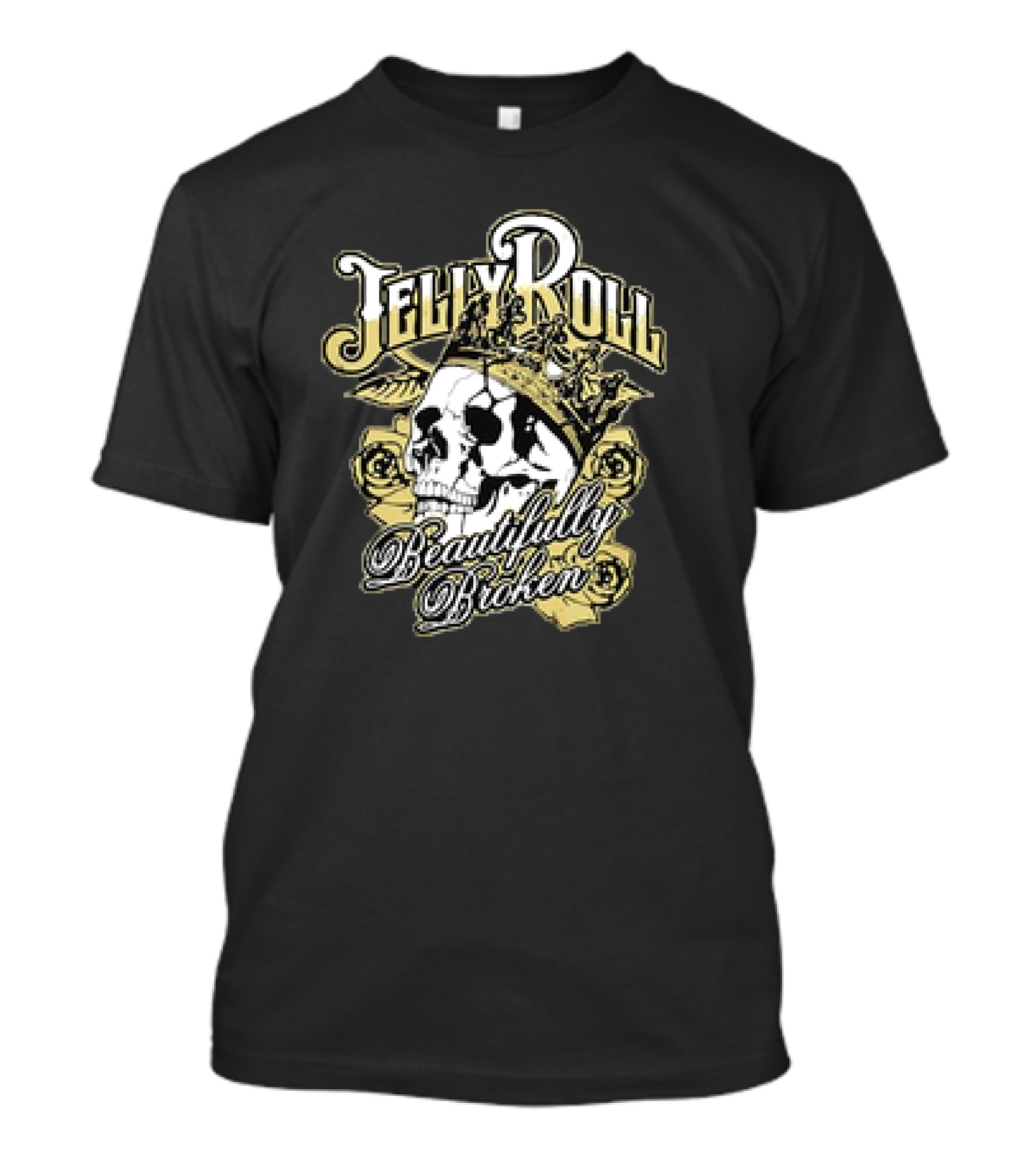 Jelly Roll Skull Crown Beautifully Broken Roses T-Shirt
