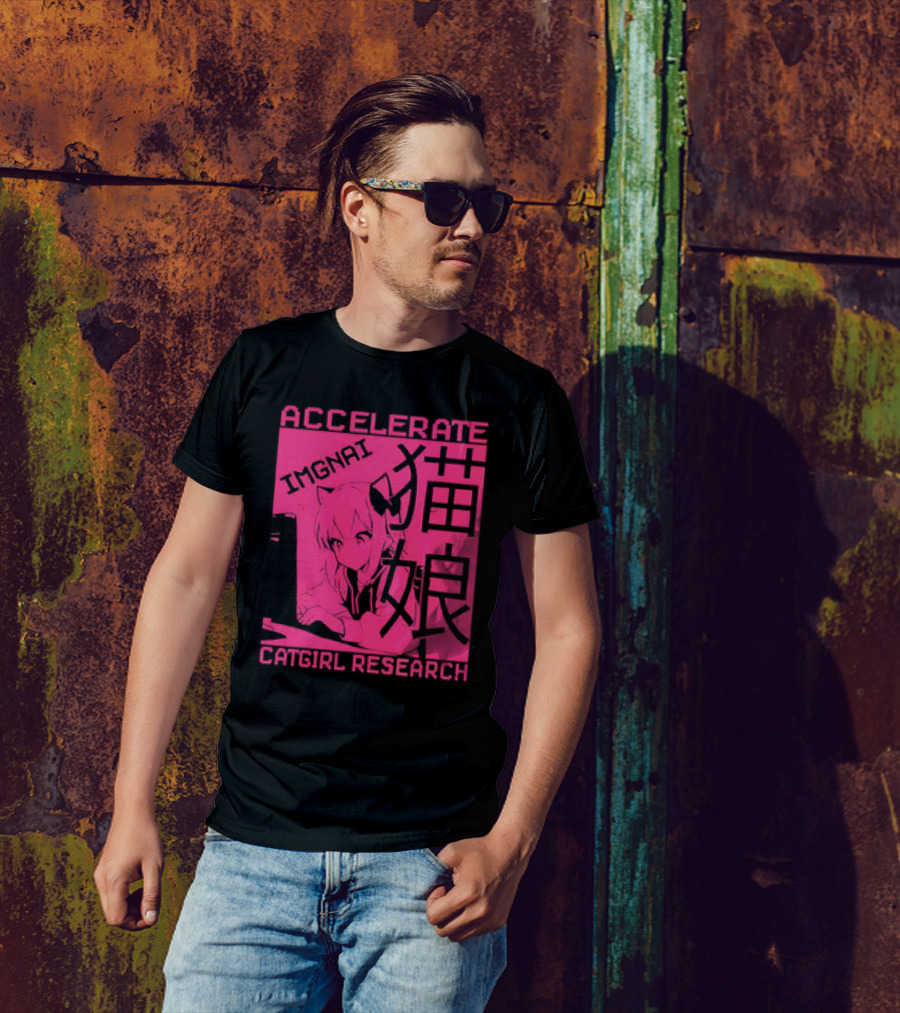 ACCELERATE IMAGINATIVE IMGNAI CATGIRL RESEARCH 猫娘 T-Shirt