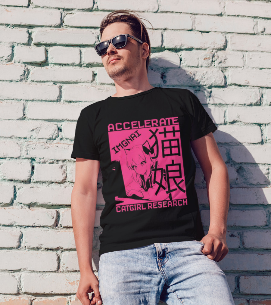 ACCELERATE IMAGINATIVE IMGNAI CATGIRL RESEARCH 猫娘 T-Shirt