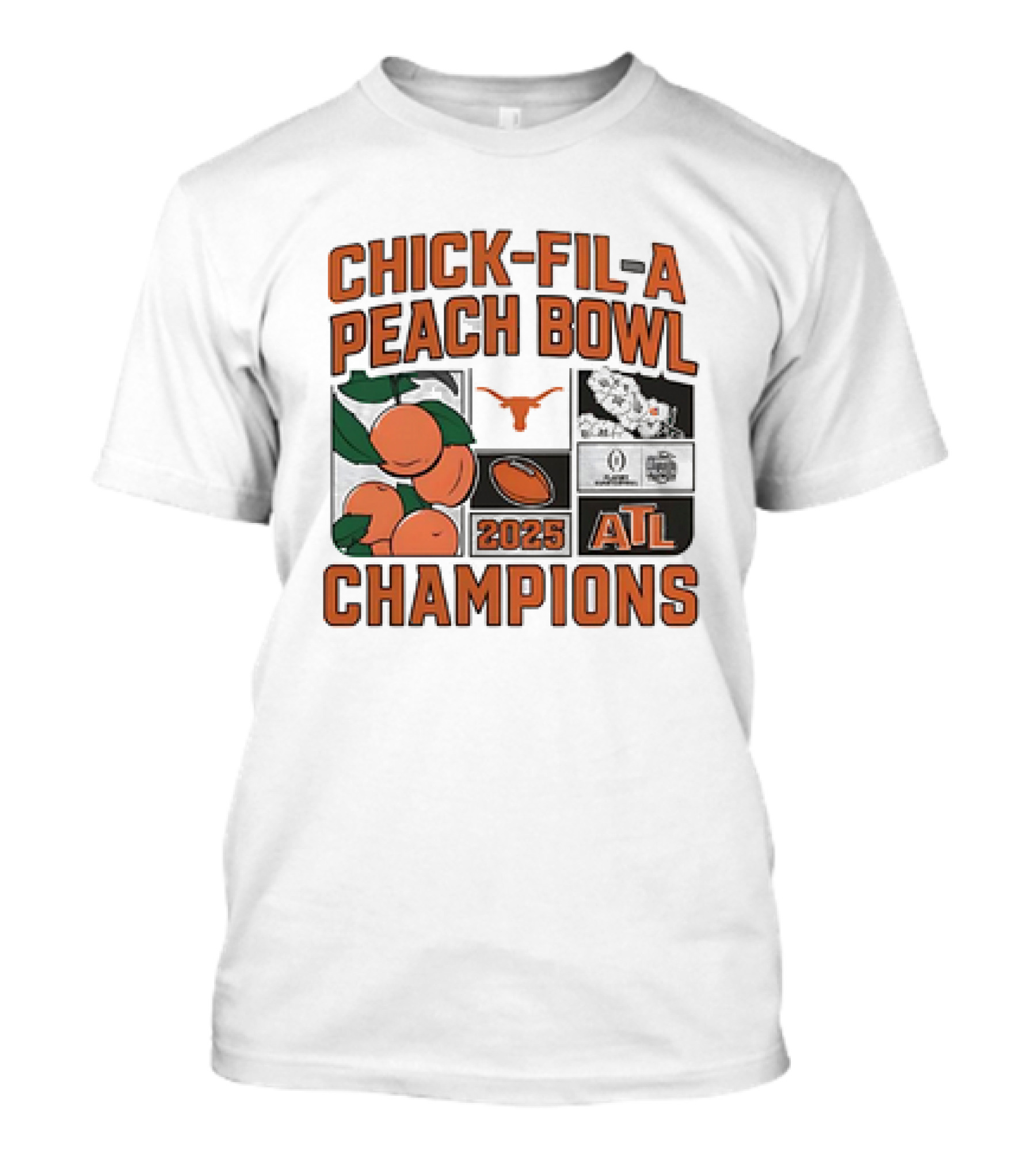 Chick-fil-A Peach Bowl 2025 ATL Champions Texas Longhorns Victory Ahead T-Shirt