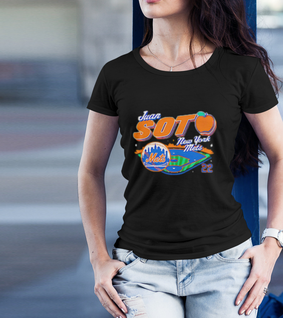 Juan Soto New York Mets Peach 22 Stadium Mets T-Shirt