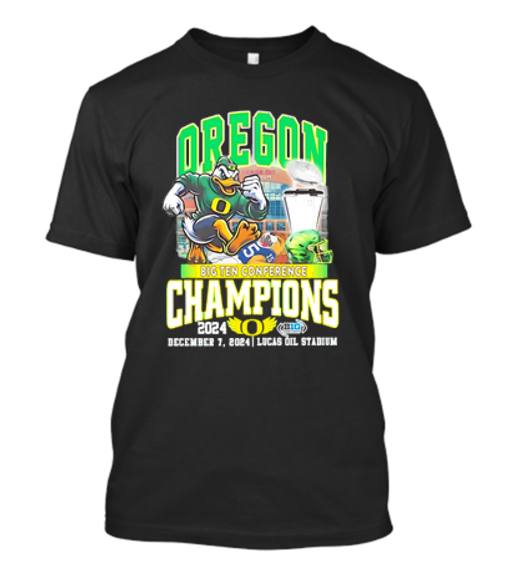 Oregon Duck Big Ten Conference Champions 2024 December 7 Lucas Oil Stadium T-Shirt