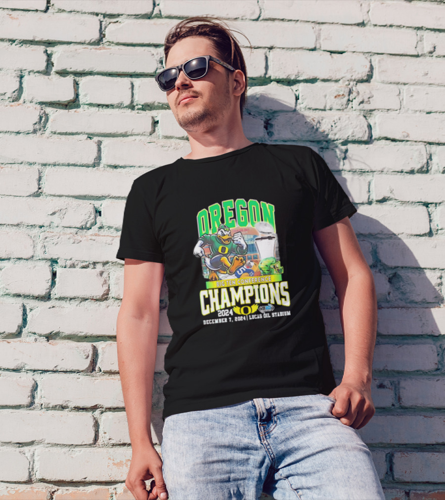 Oregon Duck Big Ten Conference Champions 2024 December 7 Lucas Oil Stadium T-Shirt
