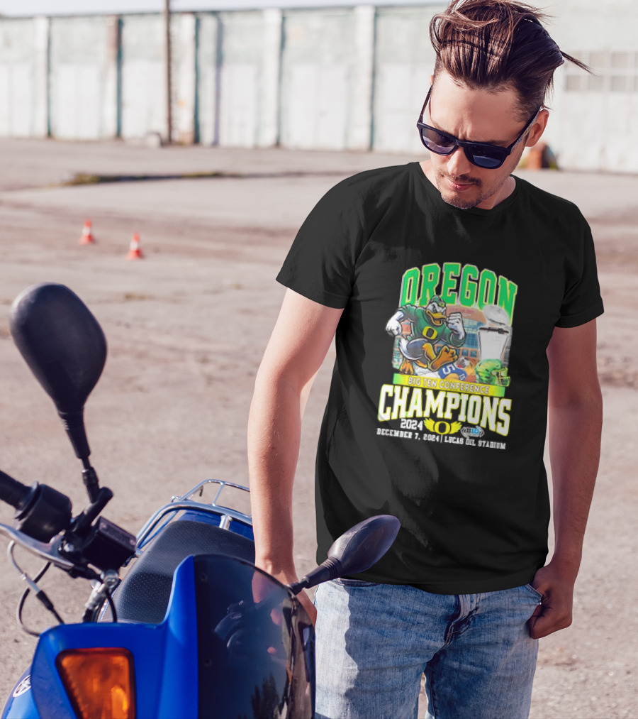 Oregon Duck Big Ten Conference Champions 2024 December 7 Lucas Oil Stadium T-Shirt