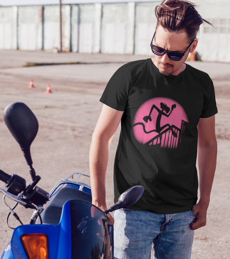 Pink Panther Creeping Silhouette In The Night T-Shirt