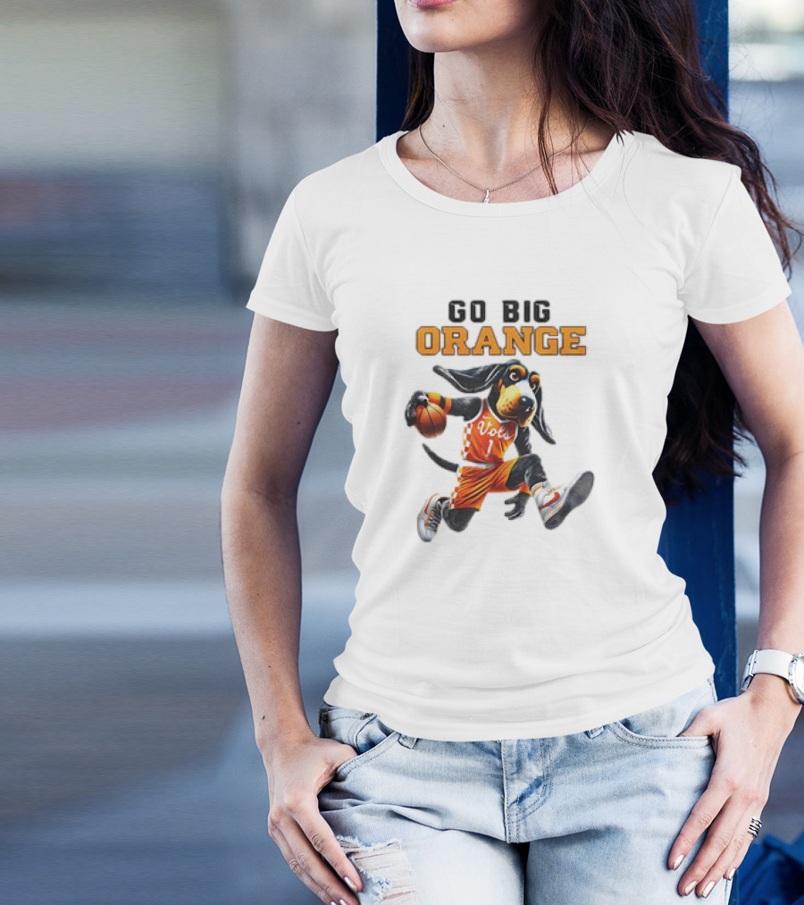 NCAA Tennessee Volunteers Go Big Orange Vols Mascot Basketball 2025 T-Shirt
