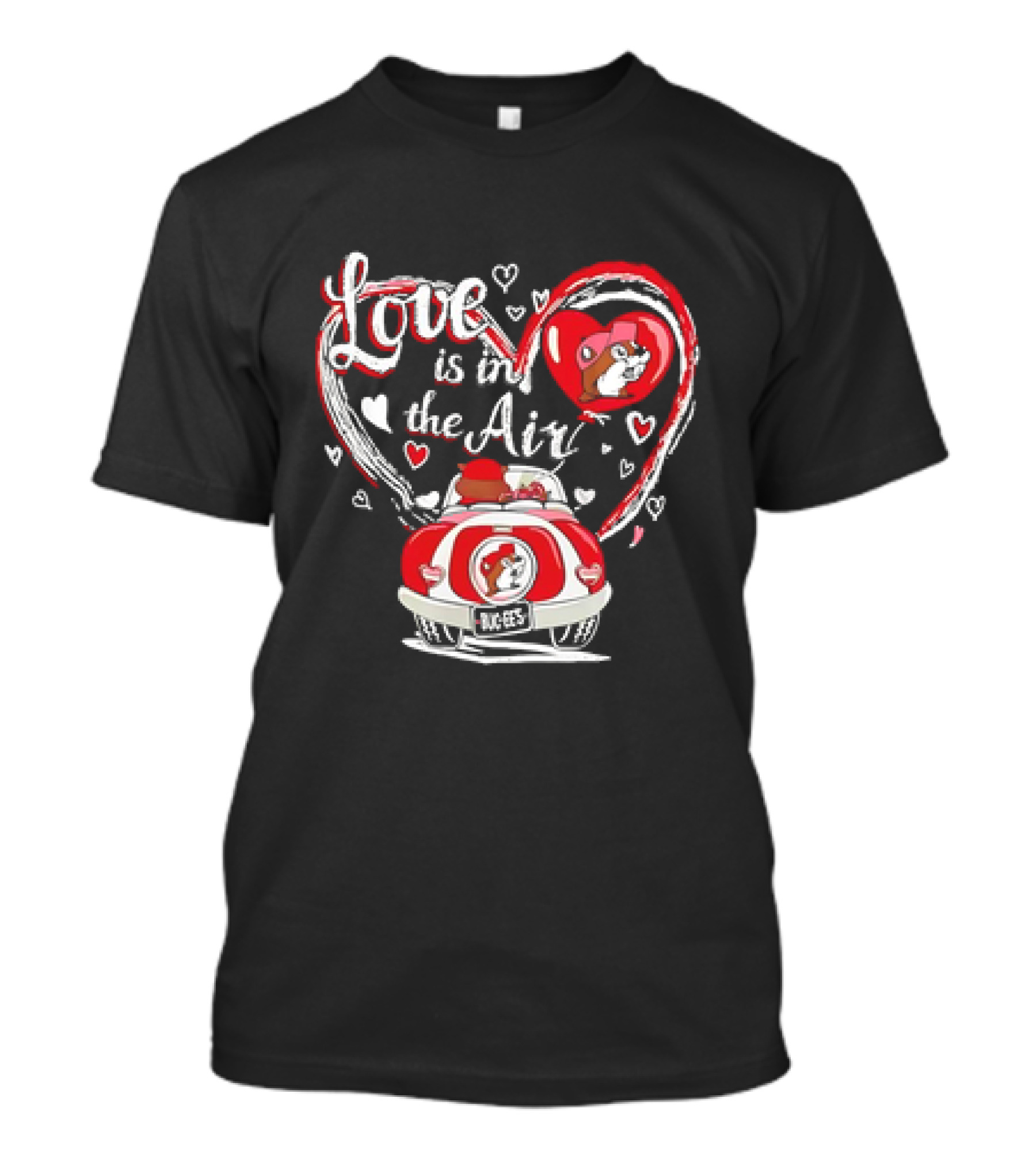 Buc-ee’s 2025 Valentine’s Love Is In The Air Car Hearts Romance T-Shirt