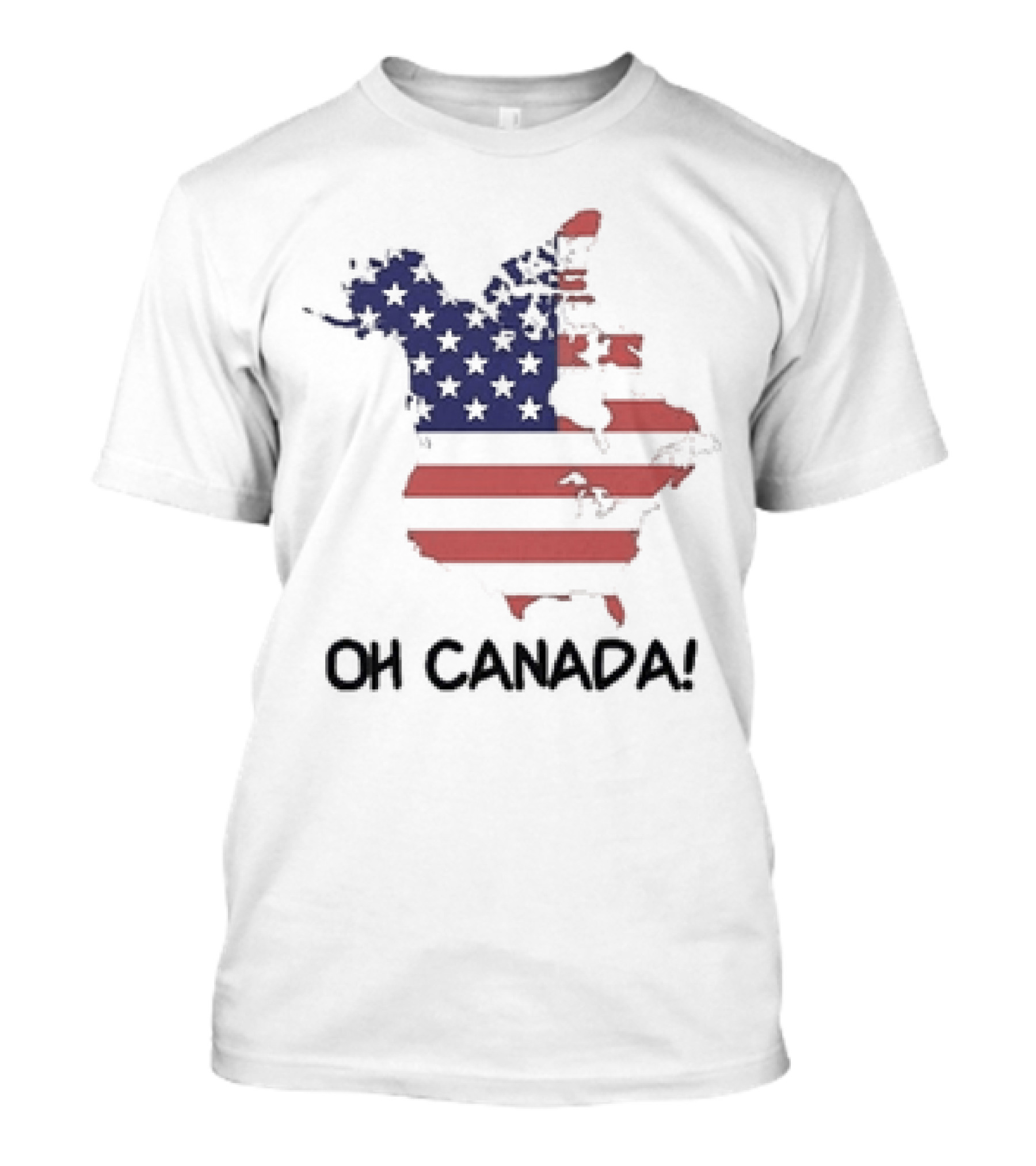 Trump Oh Canada Map With American Flag T-Shirt