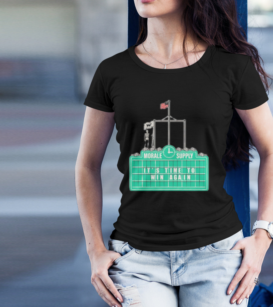 Morale Supply It's Time To Win Again Scoreboard Flag Clock T-Shirt
