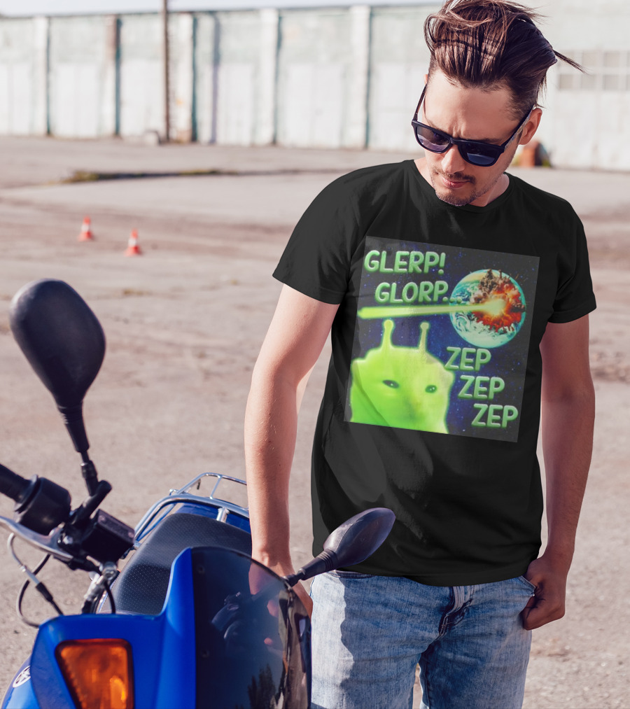 GLERP GLORP Alien Cat ZEP ZEP ZEP Earth Explosion T-Shirt
