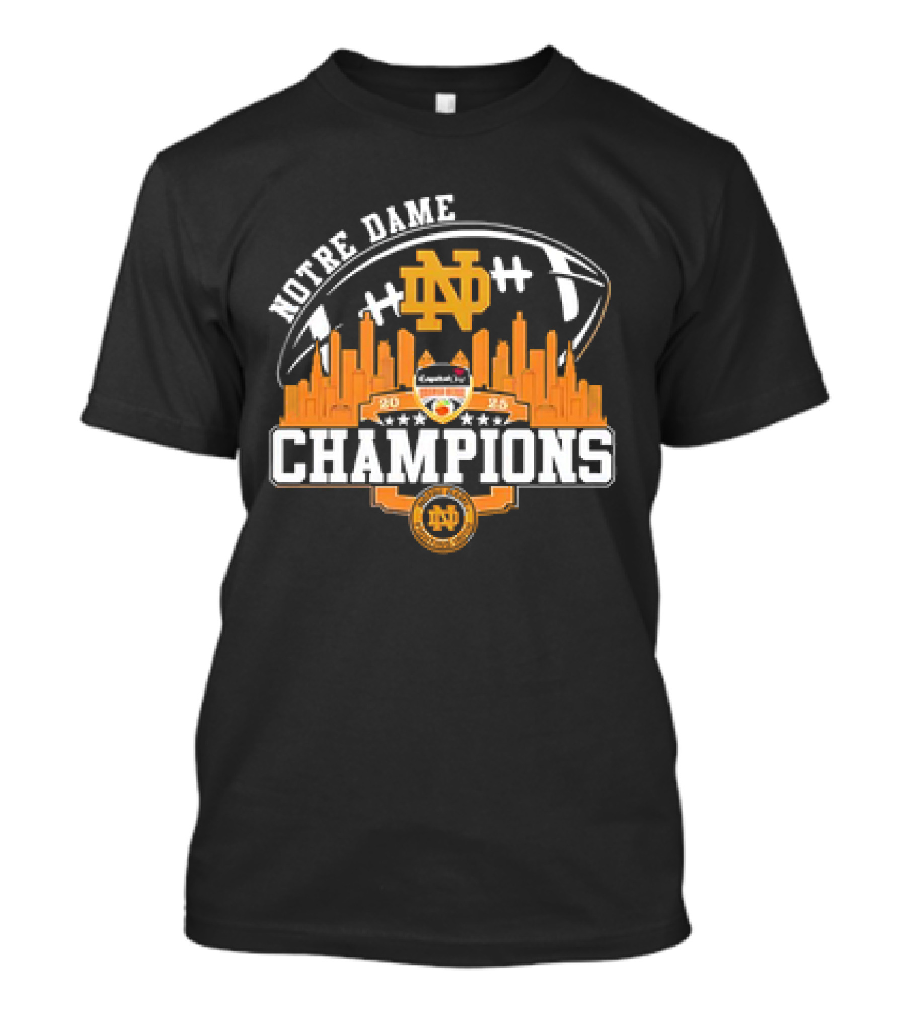 Notre Dame 2025 Football Champions Skyline T-Shirt