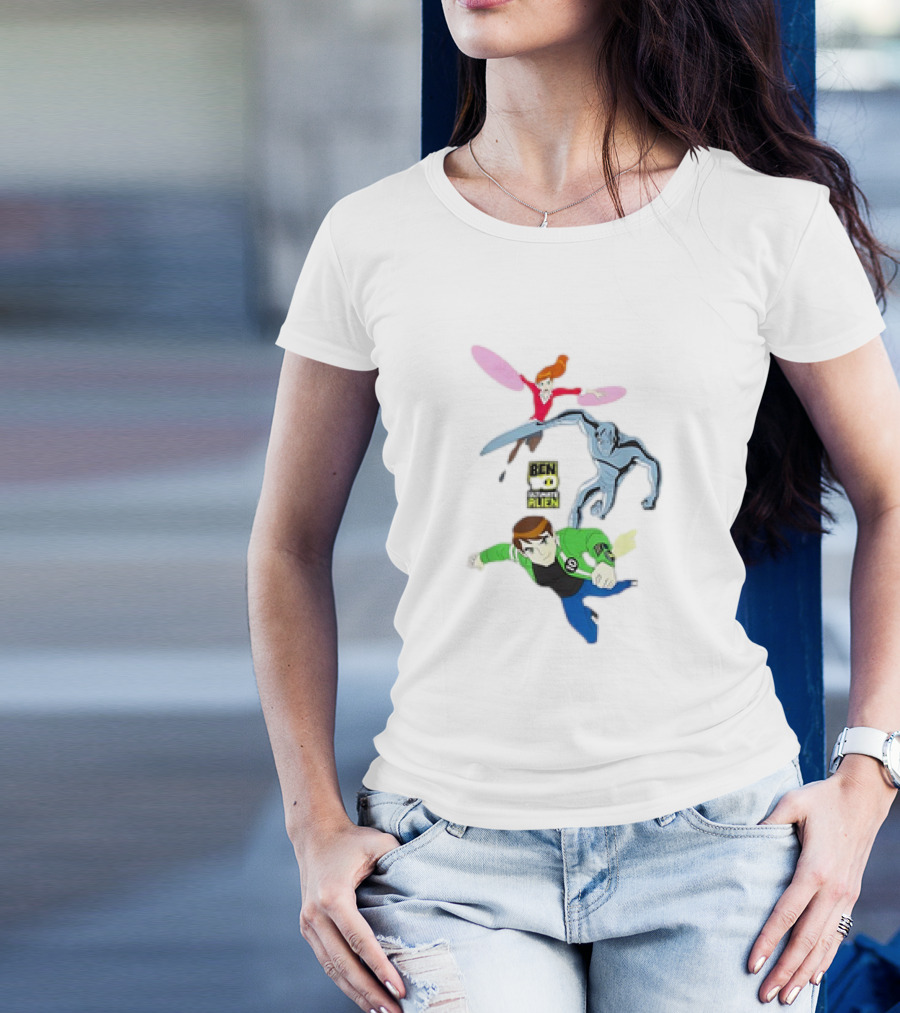 Ben 10 Ultimate Alien Characters Trio Action Flight T-Shirt